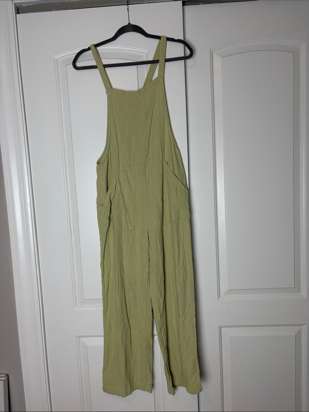 Billabong Olive Green Wide-Leg Cotton-Linen Jumpsuit